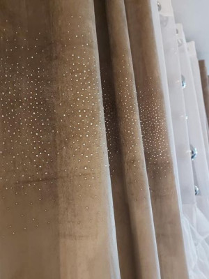zaslony beżowe welur velvet crystal glamour alluminium