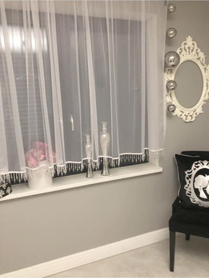 firanki firana firany z koralami 400x140 taśma korale glamour