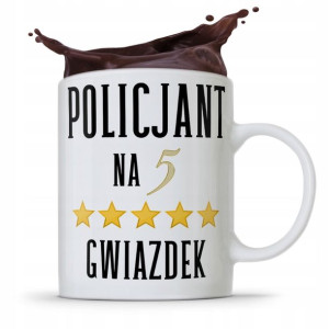 Kubek Prezent Dla Policjanta Na Pięć Gwiazdek