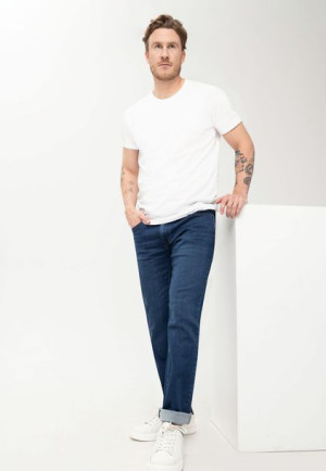 Jeansowe Spodnie Męskie Ciemnoniebieskie Regular Fit D-jerry 49 33-34