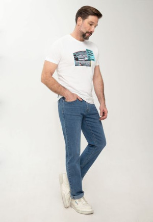Męskie Spodnie Jeansowe Niebieskie Regular Fit Volcano D-jerry 39 30-34
