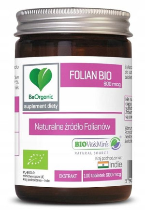 BeOrganic FOLIAN BIO 100 tab KREW odporność ZMĘCZE