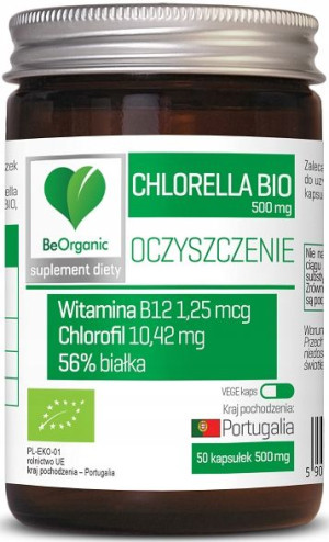 BeOrganic Chlorella BIO 50 kaps WITALNOŚĆ energia