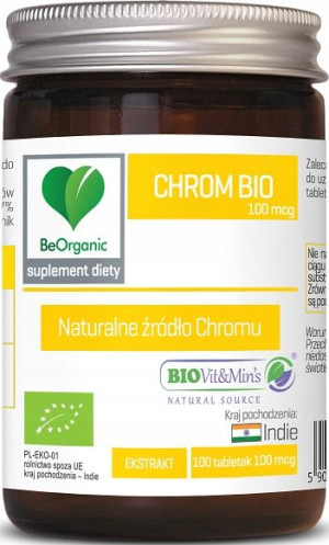 BeOrganic Chrom BIO 100 tabletek GLUKOZA metaboli