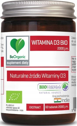 BeOrganic Witamin D3 BIO 2000j.m. x60tab ODPORNOŚĆ
