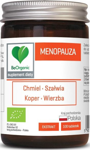 BeOrganic Menopauza BIO 100 tab MENOPAUZA potliwoś