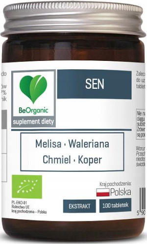 BeOrganic Sen BIO 100 tab MELISA chmiel KOZŁEK
