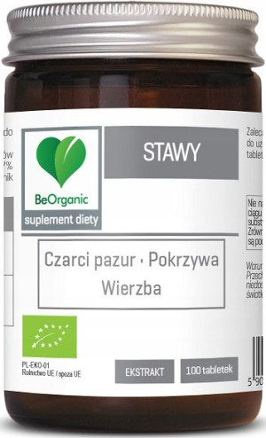 BeOrganic Stawy BIO 100 tab POKRZYWA Czarci pazur