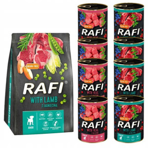 Rafi Karma Dla Psów z Jagnięciną 3kg+ 8x Mokra Mix