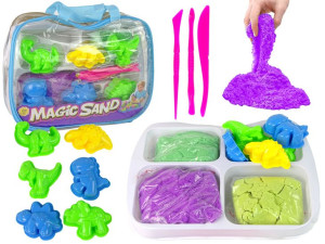 Magiczny Piasek Kinetyczny w Walizce  Foremki Dinozaury