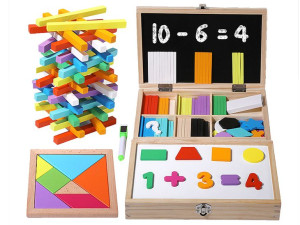 Drewniana Tablica Kredowo Magnetyczna Do Matematyki Cyfry Układanka