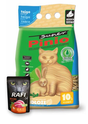 BENEK Super Pinio żwirek tajga kot 10L + Gratis