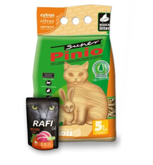 BENEK Super Pinio żwirek cytrusowy kot 5L + Gratis