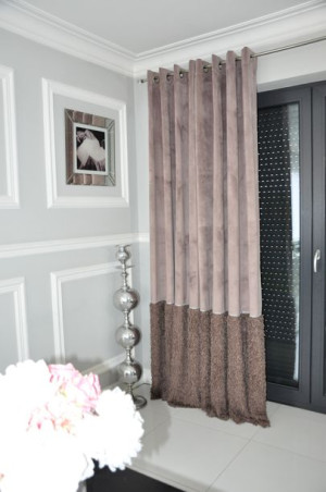 zasłony welurowe z pusztym dołem miś welur velvet 140x250 brudny róż