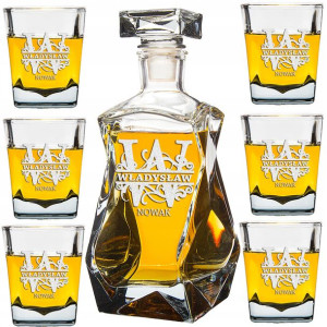 Karafka Z Grawerem 6 Szklanki Z Grawerem Do Whisky