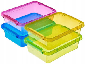 4x PUDEŁKO POJEMNIK ORGANIZER NA BUTY plastik 8,5l