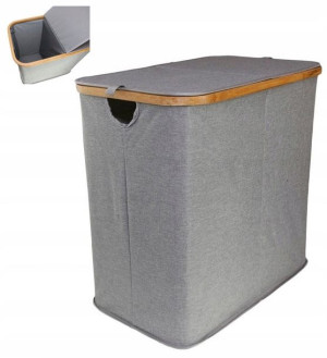 KOSZ POJEMNIK NA PRANIE BIELIZNĘ 100L Bambus grey
