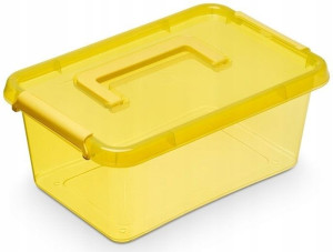 Pojemnik Pudełko Organizer Z Rączką 4,5 L Żółty
