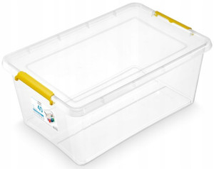 Pojemnik Pudełko Z Pokrywą Na Kółkach 40 L Yellow