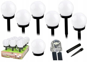 6 X Lampa Ogrodowa Kula Solarna Led