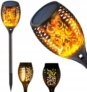 Lampa Solarna Pochodnia Efekt Płomień 12 Led