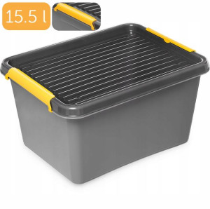 Pojemnik Pudełko Organizer Z Pokrywą 15,5 L Szary