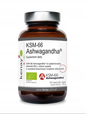 Kenay Ashwagandha KSM-66 żeń-szeń indyjski BIO 60k