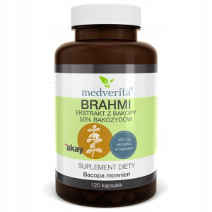 Medverita Brahmi 400 mg 50% bakozydów 120 kapsułek