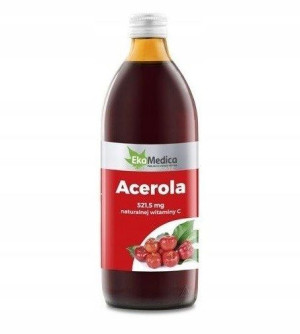 EkaMedica Naturalny Sok z aceroli 0,5l Bez cukru