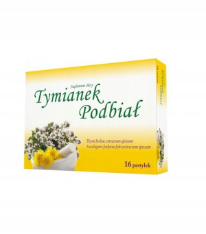 NORD FARM Tymianek Podbiał ból gardła 16 pastylek