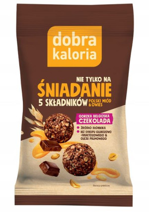 Dobra Kaloria Kulki Śniadanie gorzka czekolada 40g
