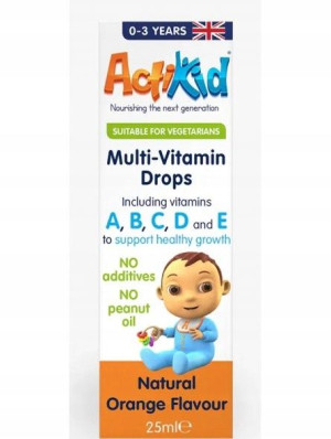 ActiKid Multi-Vitamin Drops 25ml smak pomarańczowy