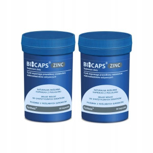 2x ForMeds Bicaps Zinc 25mg 60 kapsułek wegańskich