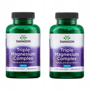2x Swanson Triple Magnesium 400 MG 100 Kapsułek