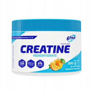 6PAK Creatine Monohydrate Kreatyna pomarańcza 300g