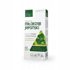 Medica Herbs Ginkgo Biloba Miłorząb Japoński 60 k