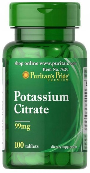Puritan's Pride Potas +wapń 100ta Cytrynian Potasu