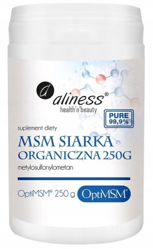Aliness Siarka Organiczna Opti MSM proszek 250 g