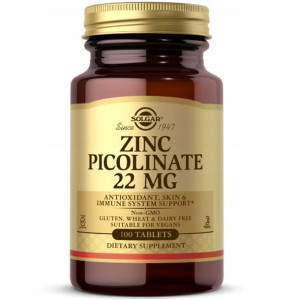 Solgar Zinc Picolinate 22mg 100t Cynk Włosy Skóra