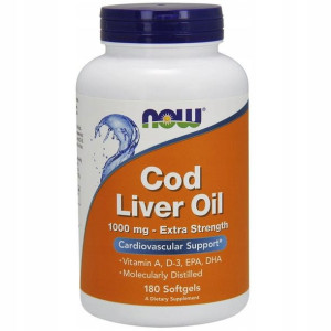 Now Foods Cod Liver Oil Tran 1000 mg 180 kapsułek