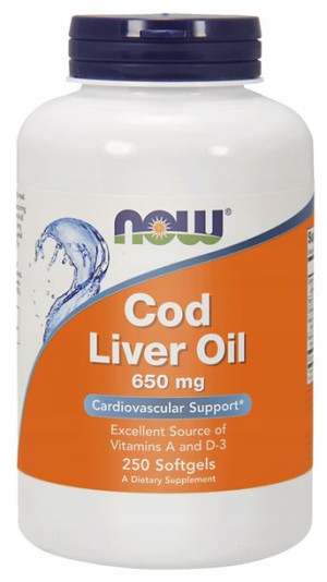 Now Foods Cod Liver Oil Tran 650 mg 250 kapsułek