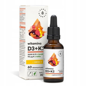 Aura Herbals Witamina D3 + K2 MK-7 + Omega 3 30 ml
