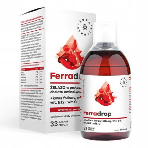 Aura Herbals Ferradrop Żelazo kwas foliowy 500 ml