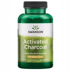 Swanson Węgiel aktywny 260 mg 120K OCZYSZCZANIE