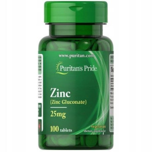 Puritan's Pride Cynk Glukonian 25mg 100tab Skóra