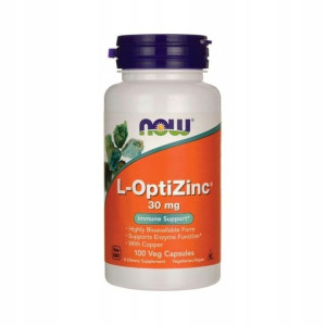 NOW Foods L-OptiZinc 30mg CYNK I MIEDŹ 100 kap.