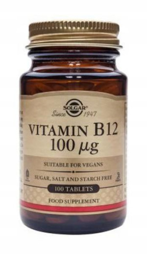 Solgar Witamina B12 100mcg 100tab Cyjanokobalamina