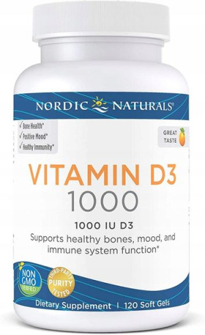 Nordic Naturals Witamina D3 1000IU KOŚCI ZĘBY 120k