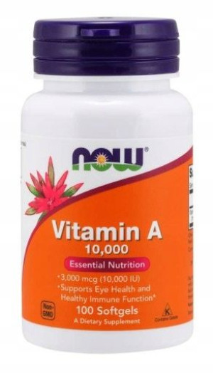 Now Foods Witamina A 10,000 100 Kpas. Wzrok Skóra