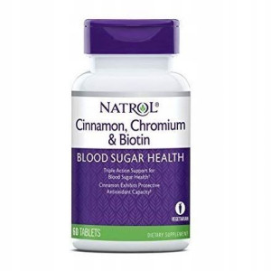 Natrol Cynamon,Chrom,Biotyna REGULUJE POZIOM CUKRU